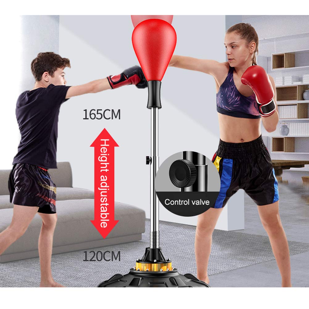 Adjustable Height Punching Bag with Stand - Free Standing Boxing Reflex Ball & Speed Bag Set for Home Gym Workout - Strong Suction Cup Base for Adults & Kids - Perfect for Boxing Training, Fitness Exercises & Stress Relief