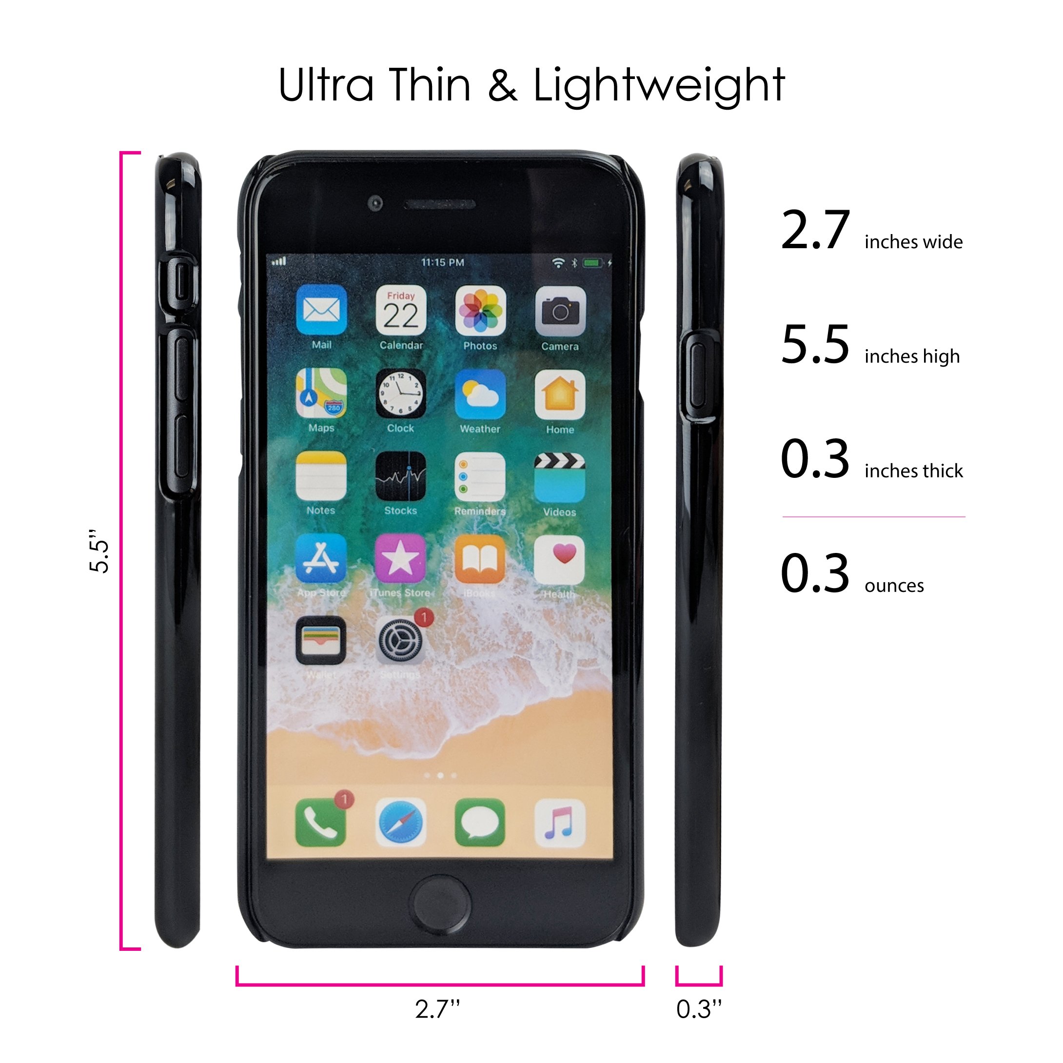 DistinctInk Ultra Slim Hard Plastic Case for iPhone 7/8/SE (2020) 5.5