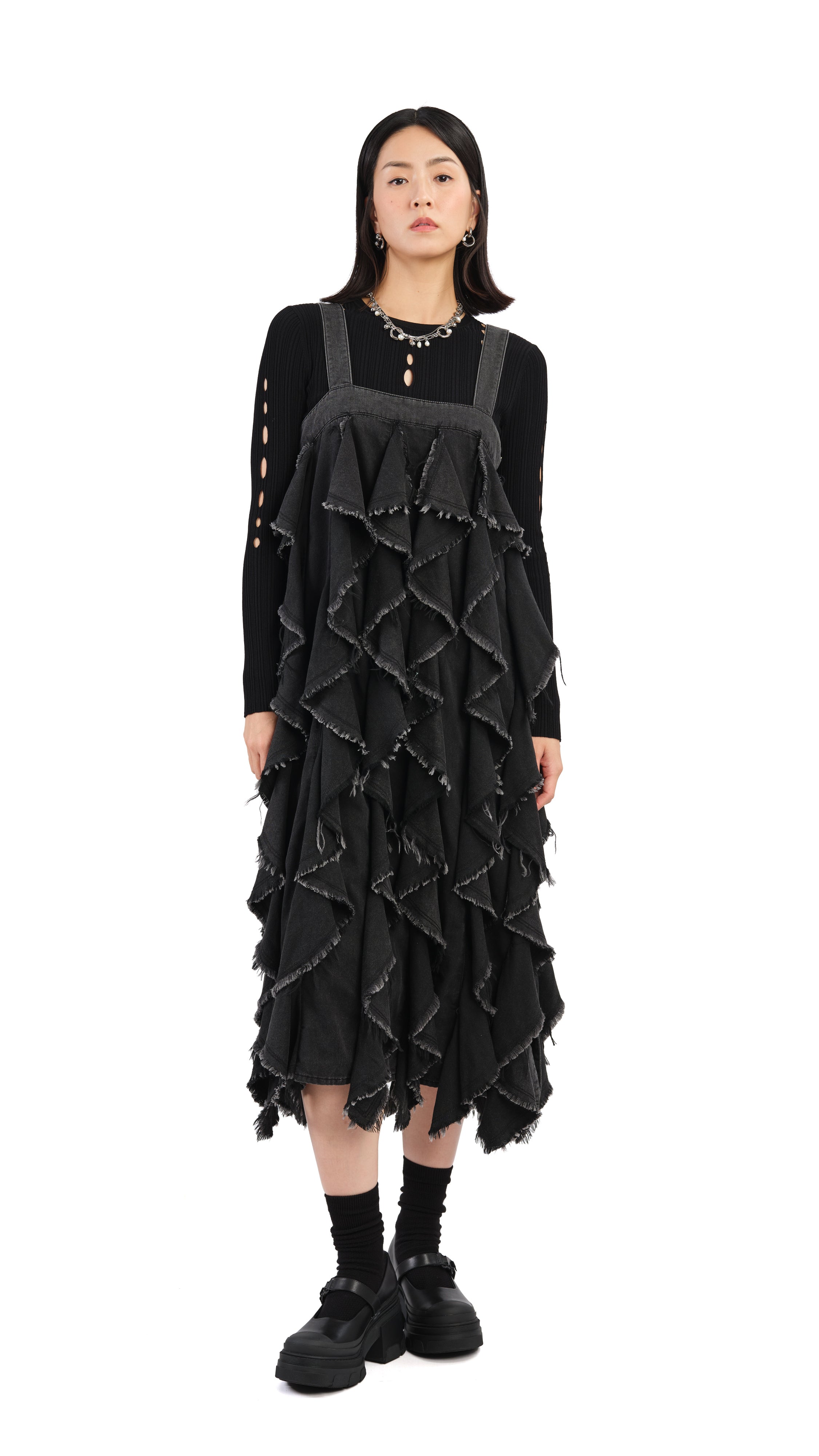 Stylish Ruffles Denim Dress for Women - Trendy Floral Embroidered Casual Summer Dress - Perfect for Brunch, Date Night & Vacation Outfits