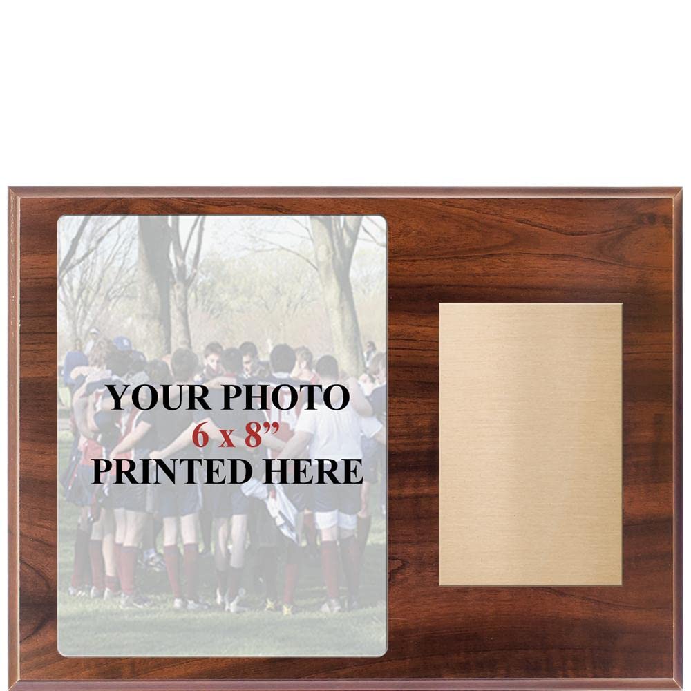 Custom 13x10 Wood Photo Metal Plaque - Personalized Engraved Gift for Home & Office Decor