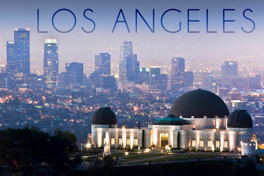 24x36 Signed Griffith Observatory & Los Angeles Skyline Art Print - Premium Wall Decor Poster for Home, Office & Gift - California Landscape Photography