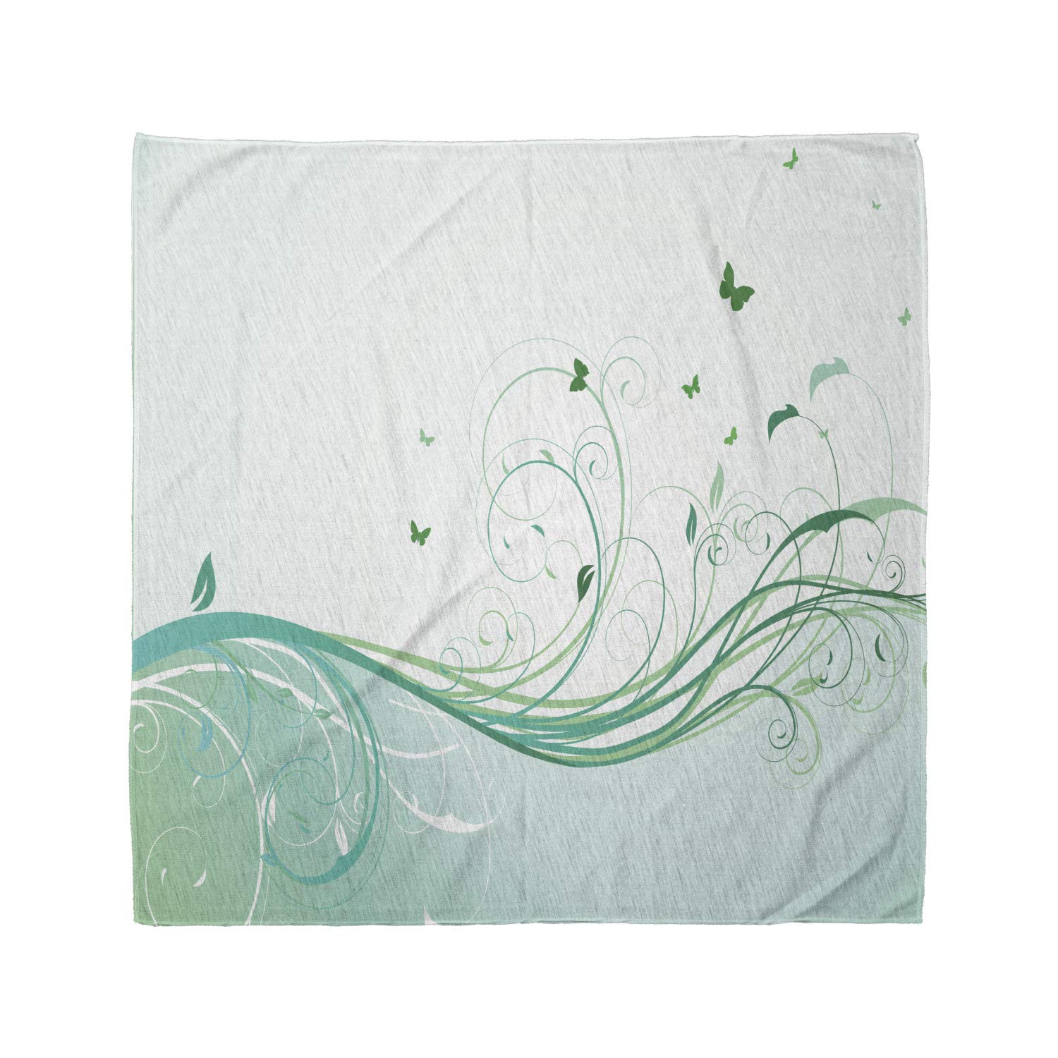 Ambesonne Victorian Bandana - Stylish Unisex Head & Neck Scarf with Curvy Lines & Wave Floral Pattern | Perfect for Outdoor Activities, Music Festivals & Fashion Accessories
