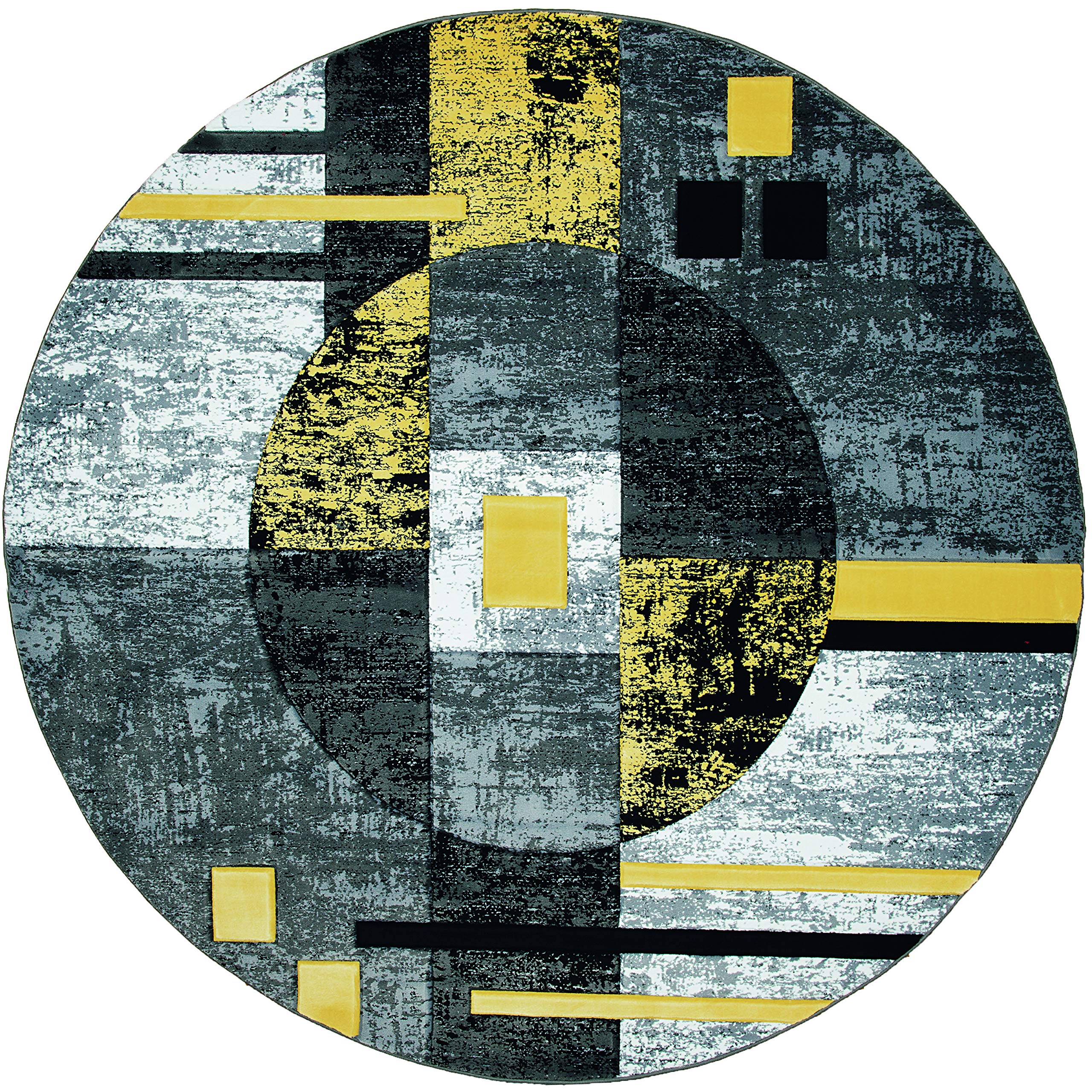 United Weavers of America Bristol Epsilon Yellow Round Area Rug 7'10