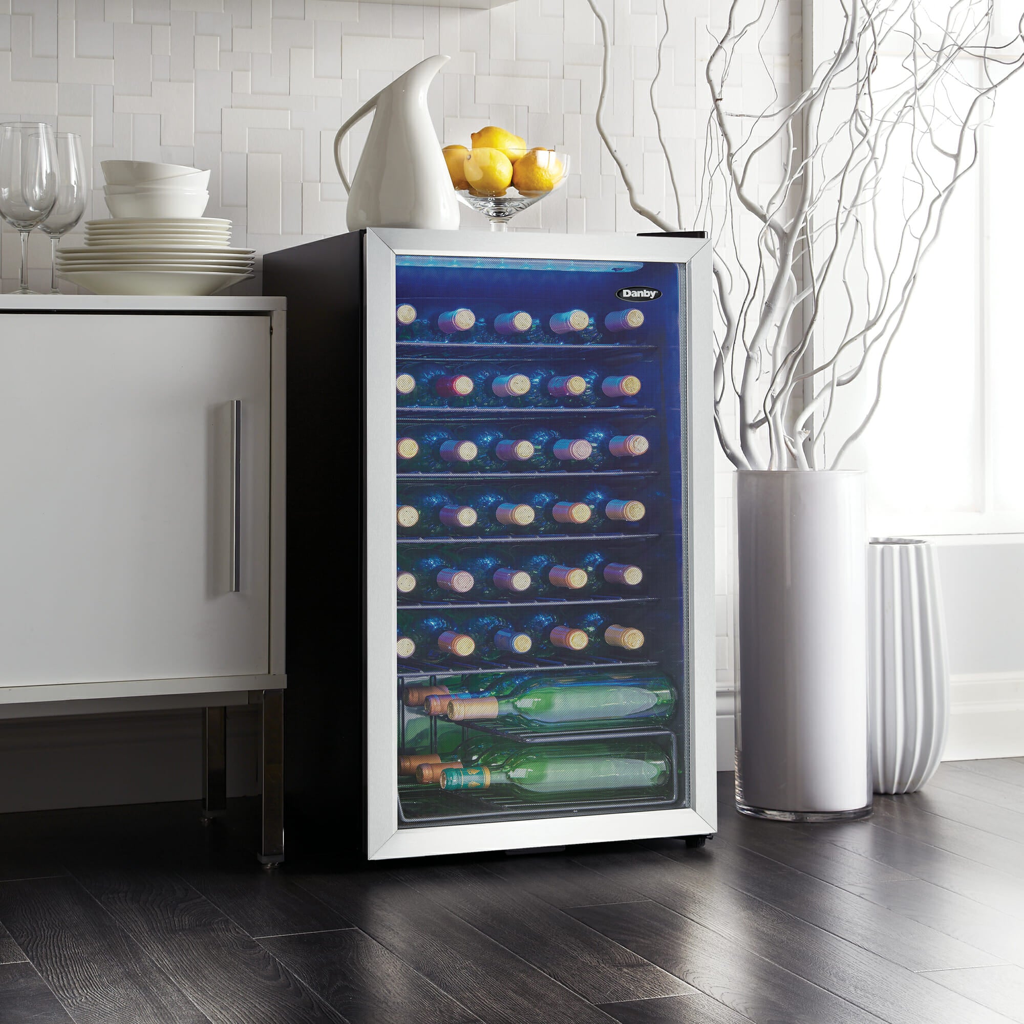Danby DWC036A1BSSDB 36-Bottle Stainless Steel Freestanding Wine Cooler - Perfect for Home Bars, Restaurants & Wine Cellars