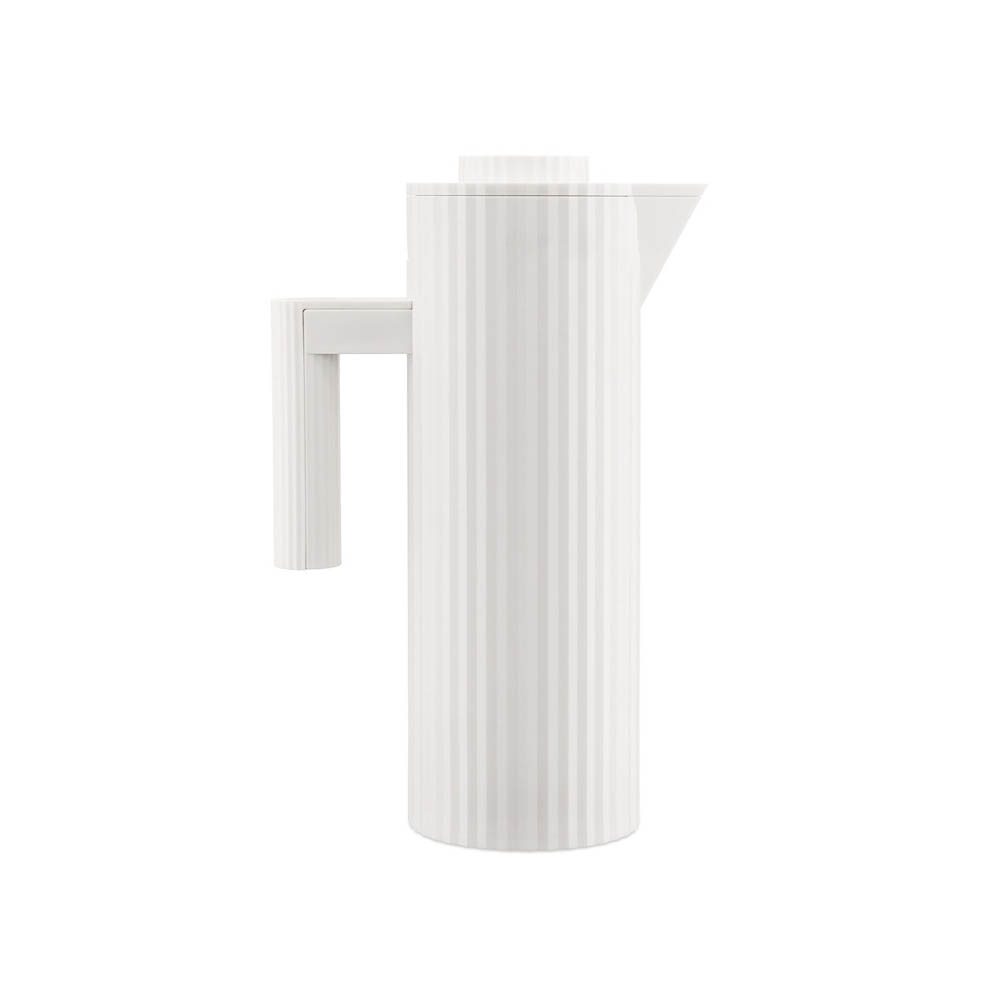 Alessi Plisse 1L White Water Jug & Thermal Pitcher - Perfect for Home, Office, and Outdoor Use