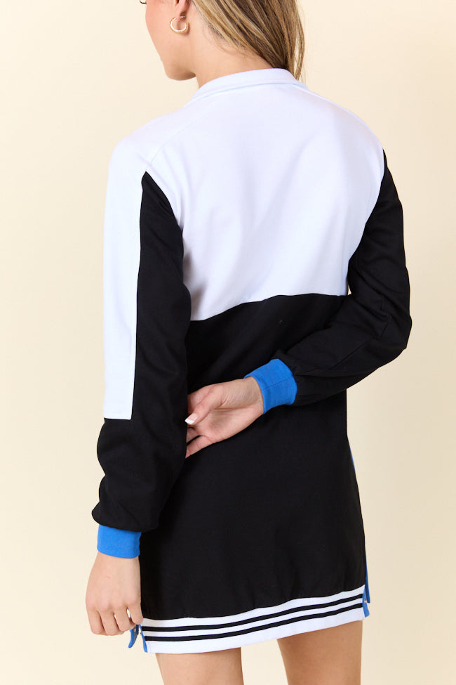 Finish Line Black Casual Long Sleeve Mini Dress for Women - Elegant Party & Date Night Outfit - Comfortable Stretchy Fabric for Everyday Wear
