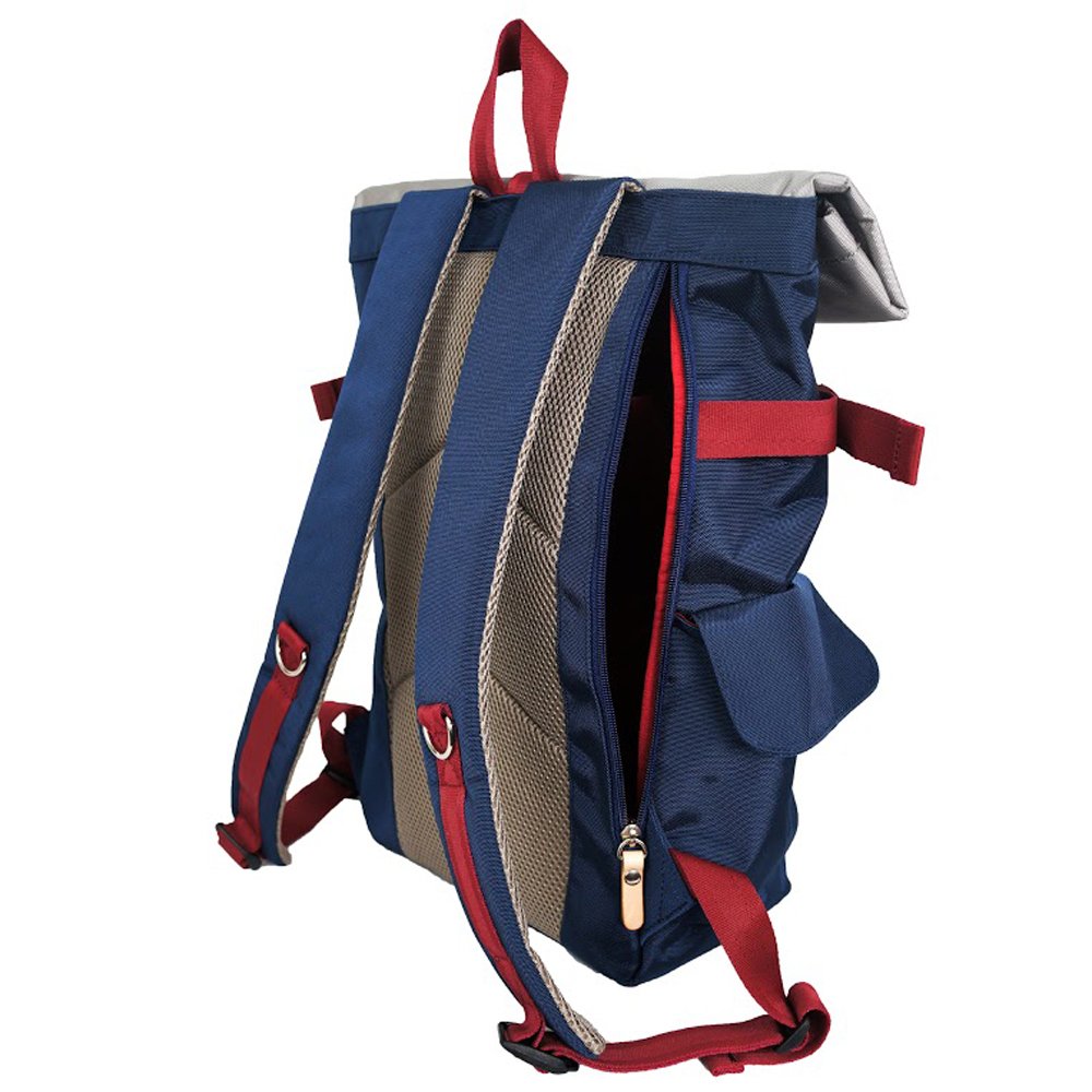 Harvest Label Urban Rolltop Backpack 2.0 - Waterproof Laptop Backpack for Men & Women, 25L Travel Backpack with USB Charging Port (Navy Blue) - Perfect for Commuting, Hiking, and College Campus Use
