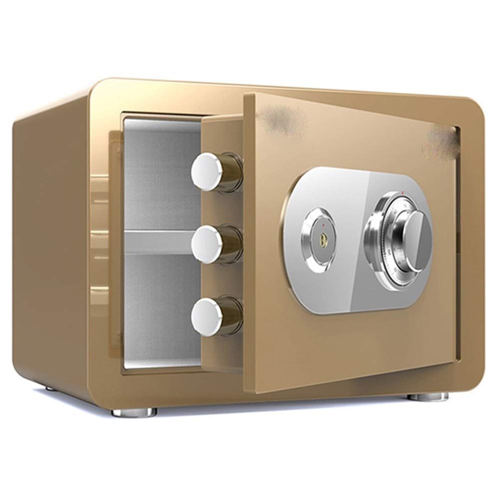 AGYH 3-Size Gold Security Safe Box - Mechanical Code Lock Jewelry Cabinet for Hotel, Bank & Home Use (Medium Size) | Perfect for Valuables Storage, Cash Protection & Travel Security