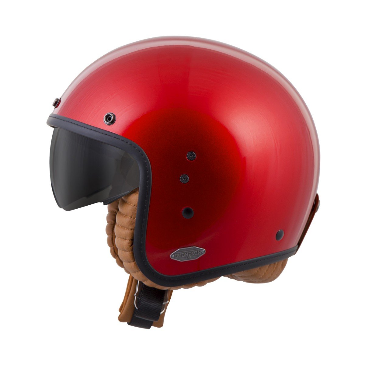 ScorpionExo Belfast 3/4 Open Face Motorcycle Helmet - Candy Red, Small - Comfortable & DOT Approved for Urban Commuting & Scooter Rides