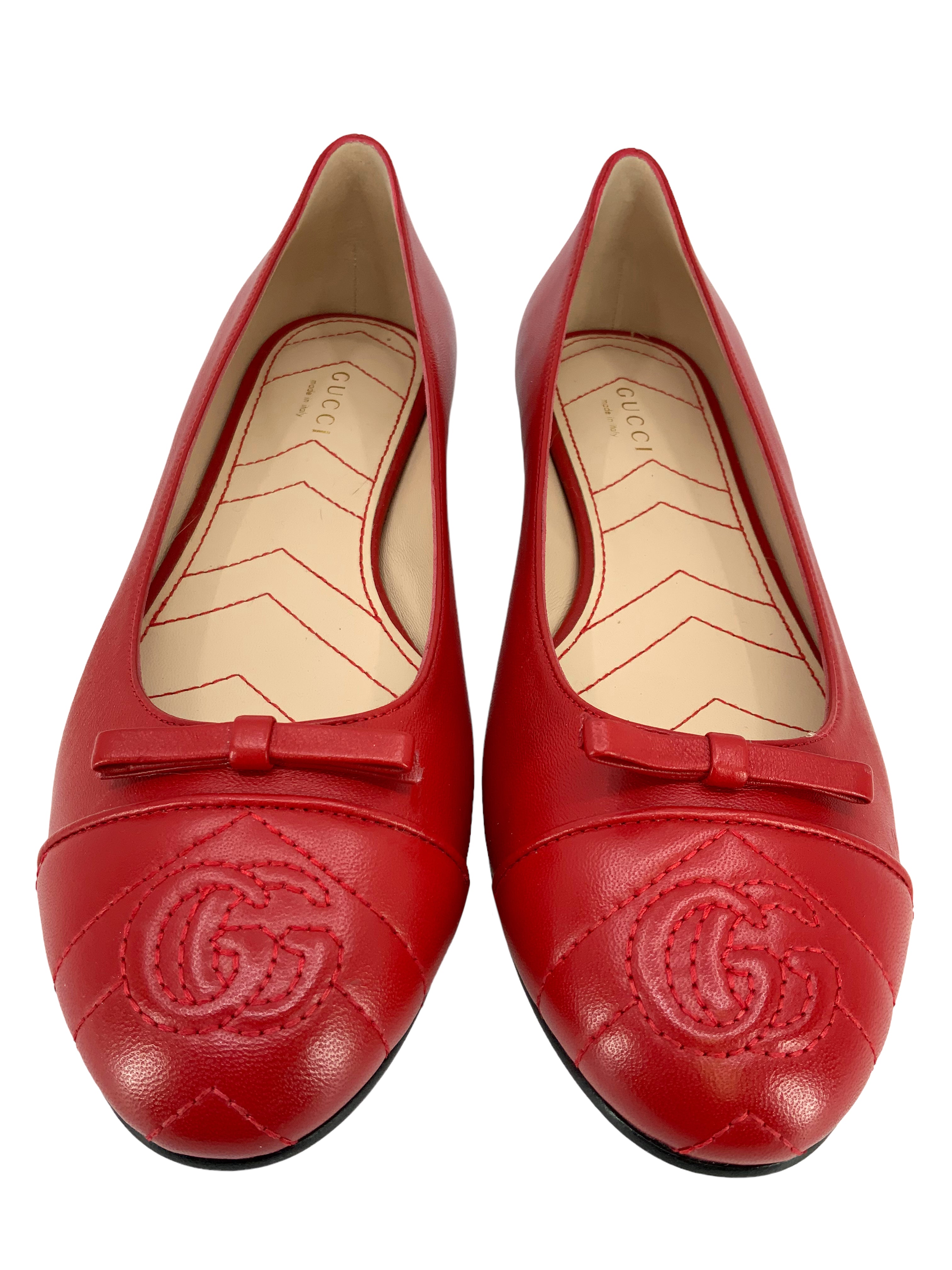 Gucci GG Marmont Leather Ballet Flats for Women - Size 8 (US) - New Authentic Designer Shoes | Perfect for Office, Date Night & Casual Outfits