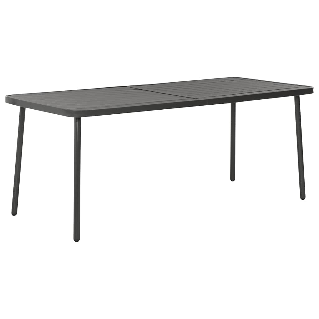 Dark Gray Steel Dining Table for Outdoor Patio, Balcony, or Bistro - 70.9\