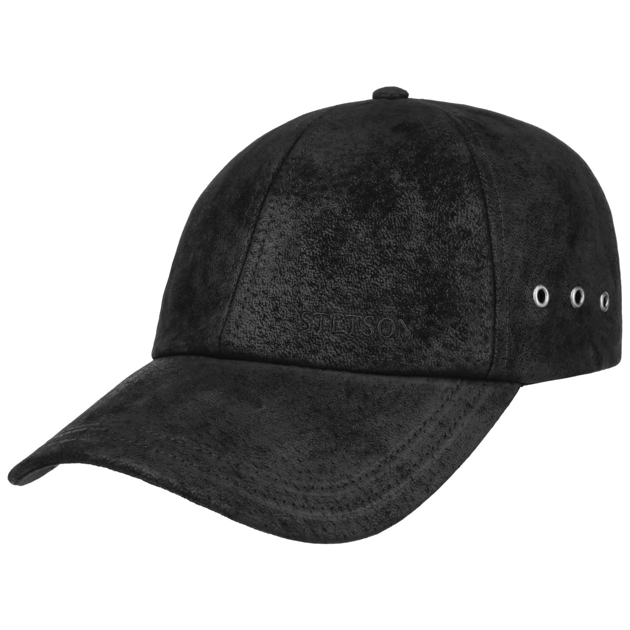 Stetson Rawlins Pigskin Leather Baseball Cap for Men – Premium Cowhide Adjustable Hat for Outdoor, Casual & Sports Wear