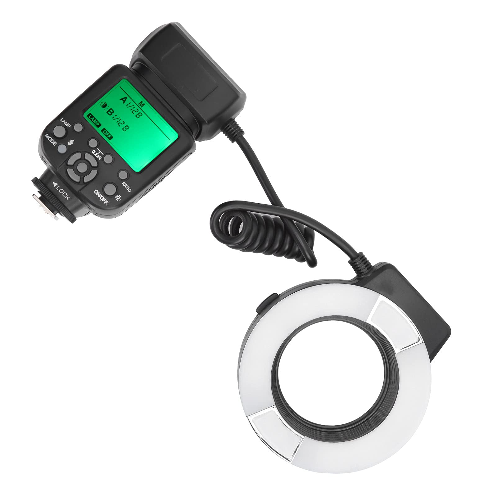 TTL Macro Flash with Adapter for Nikon D7000 D5200 D5000 D3200 D3100 D90 D300S D600 - Auto Focus Camera Flashlight for Close-Up Photography & Product Shooting