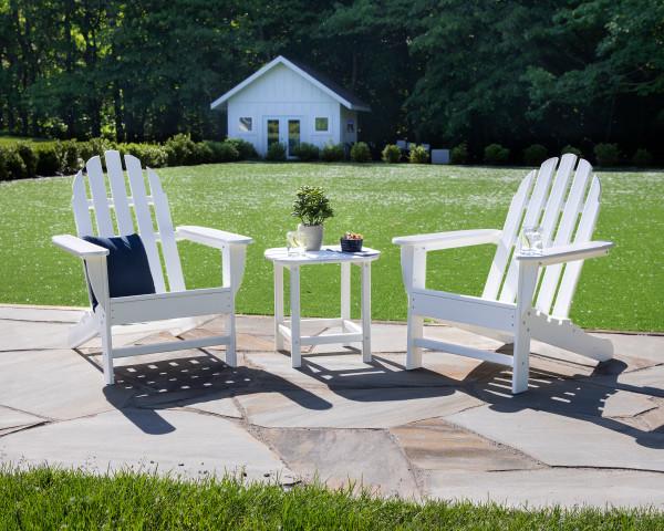 Polywood Classic Adirondack 3-Piece Outdoor Furniture Set - Durable All-Weather Patio Chairs for Garden, Poolside & Backyard Relaxation