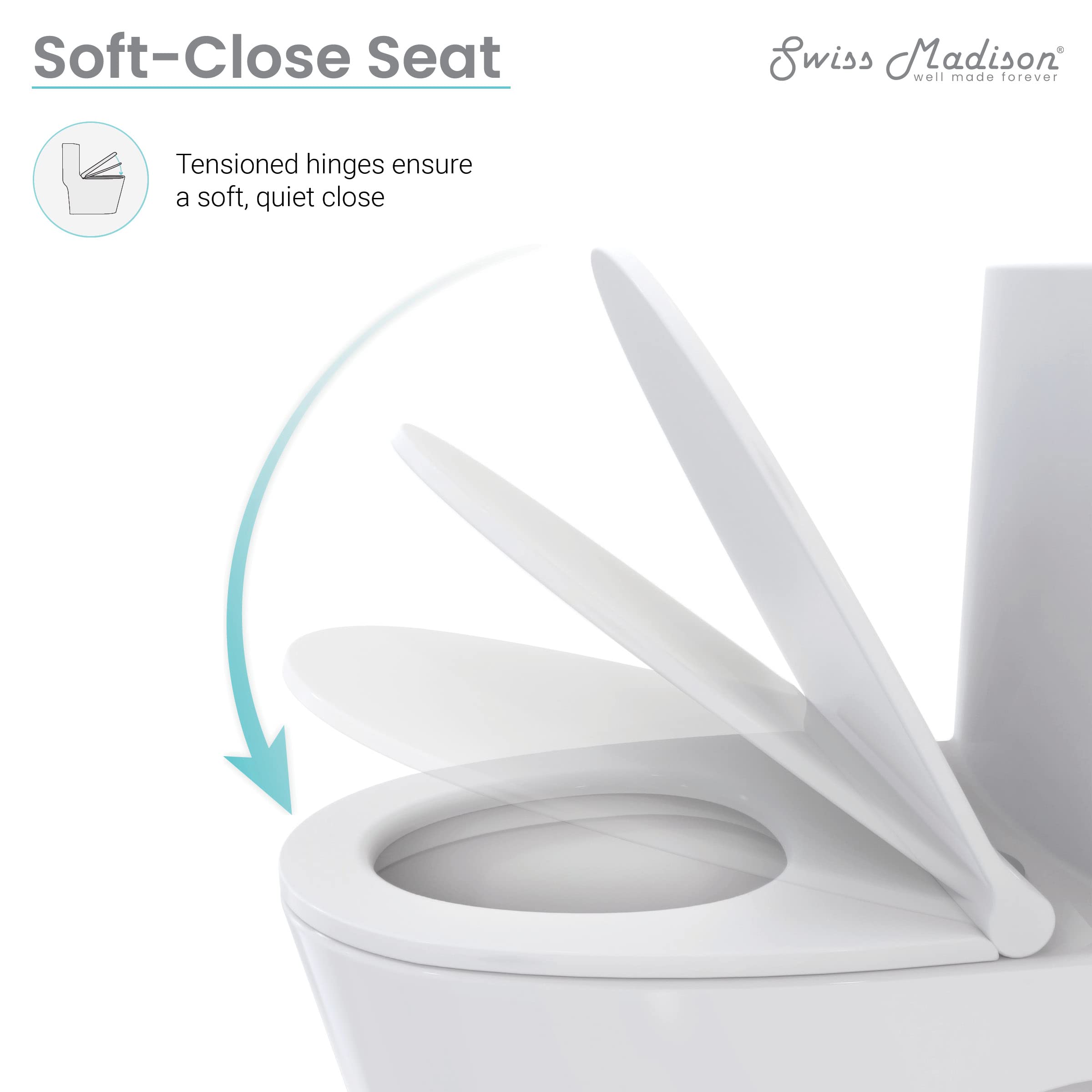 Bron One-Piece Elongated Toilet with Dual Vortex Flush Technology | 1.1/1.6 GPF Water Efficient | Perfect for Modern Bathrooms & Small Spaces