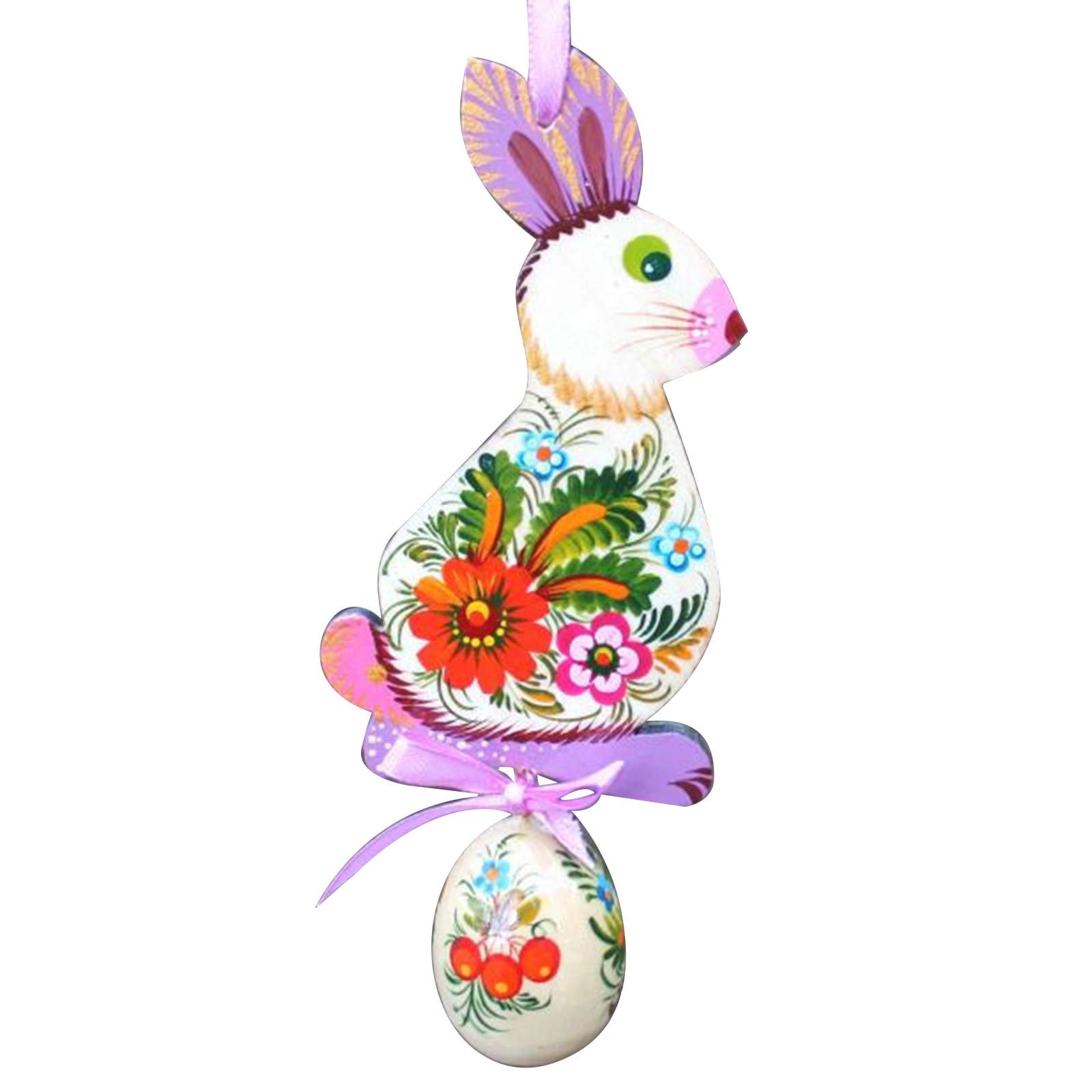 Laser Cut Wooden Easter Ornaments - Hanging Easter Tree Decor with Cute Bunny & Egg Designs - Perfect for Easter Home Decor, Party Favors, and Spring Crafts