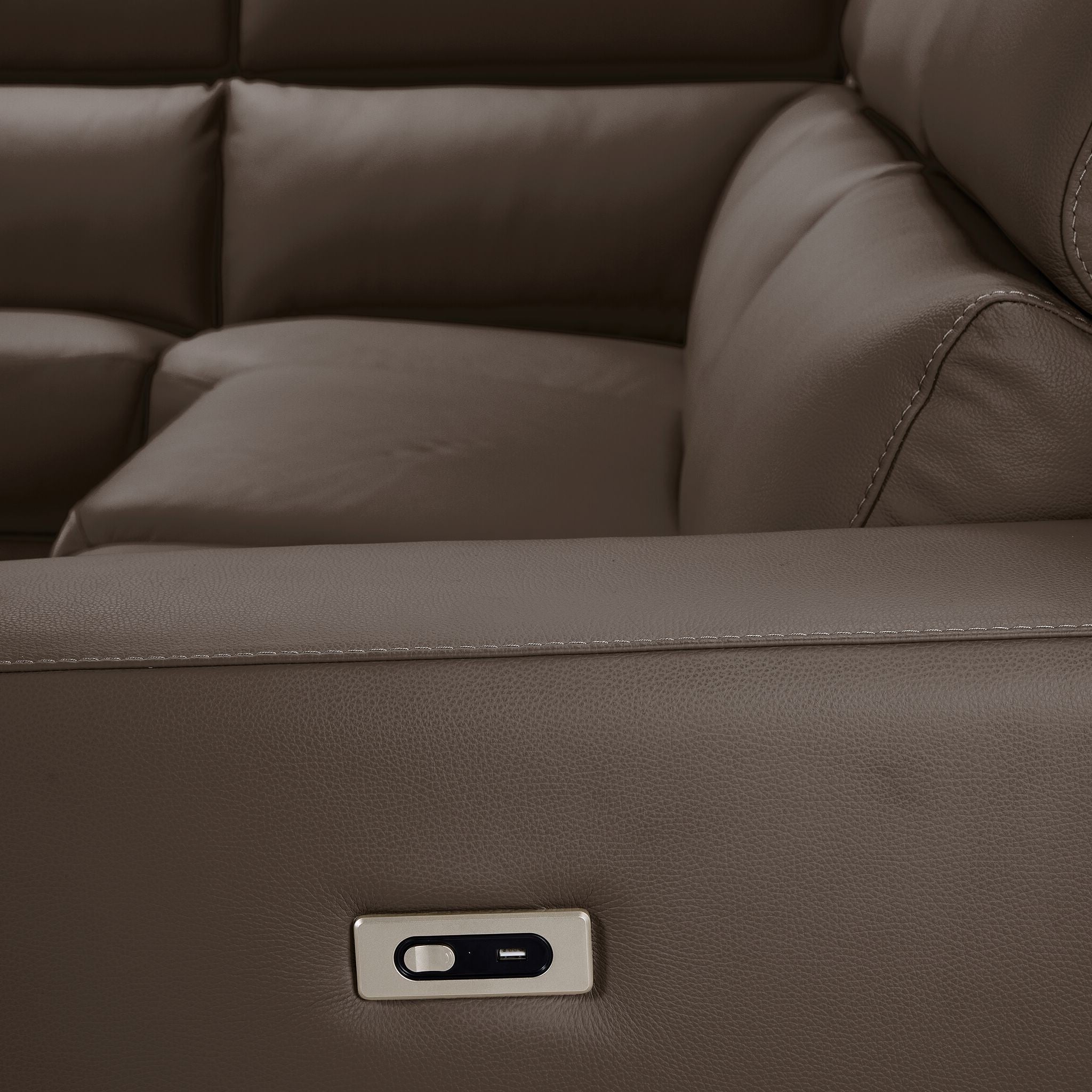 Bianca 3-Piece Power Reclining Sectional Sofa with Left-Facing Chaise in Taupe - Modern Living Room Furniture for Home Theater & Family Gatherings