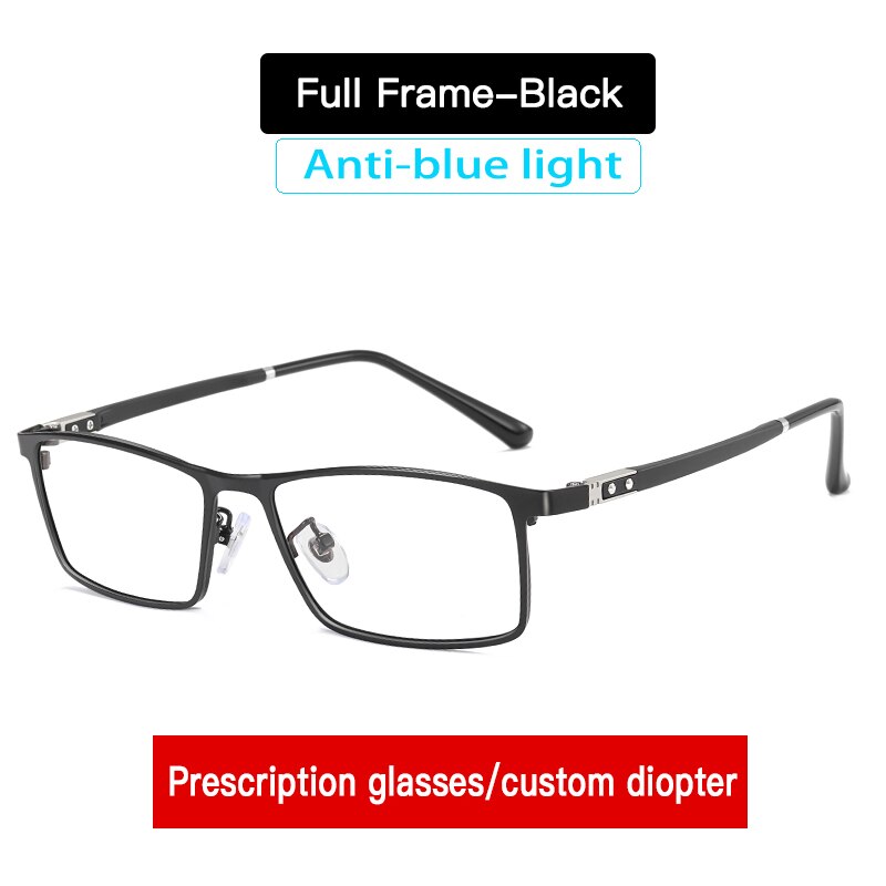 Aidien Men's Custom Lens Semi-Rimless Alloy Frame Eyeglasses AR5055 - Lightweight & Durable Glasses for Work, Reading & Everyday Use