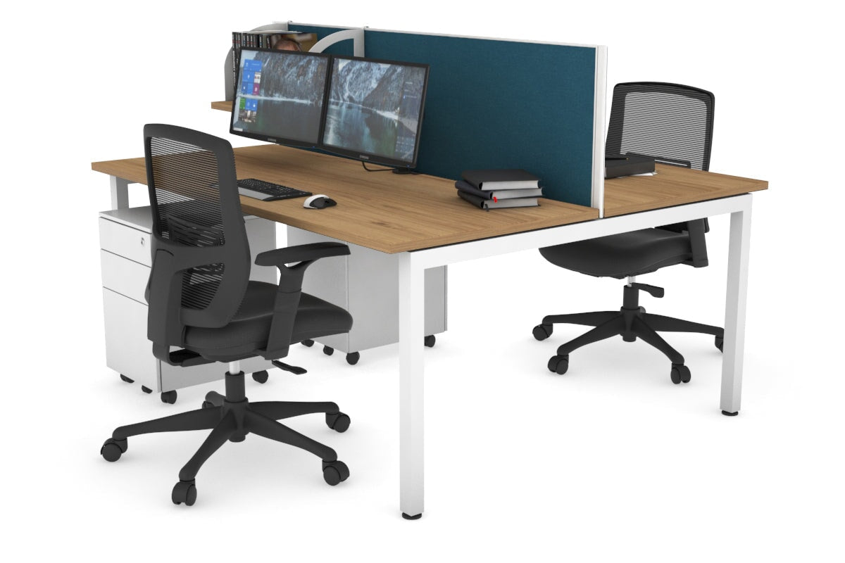 Quadro Square Legs 2 Person Office Workstation Desk [1400L x 700W] - Perfect for Collaborative Workspaces & Home Offices