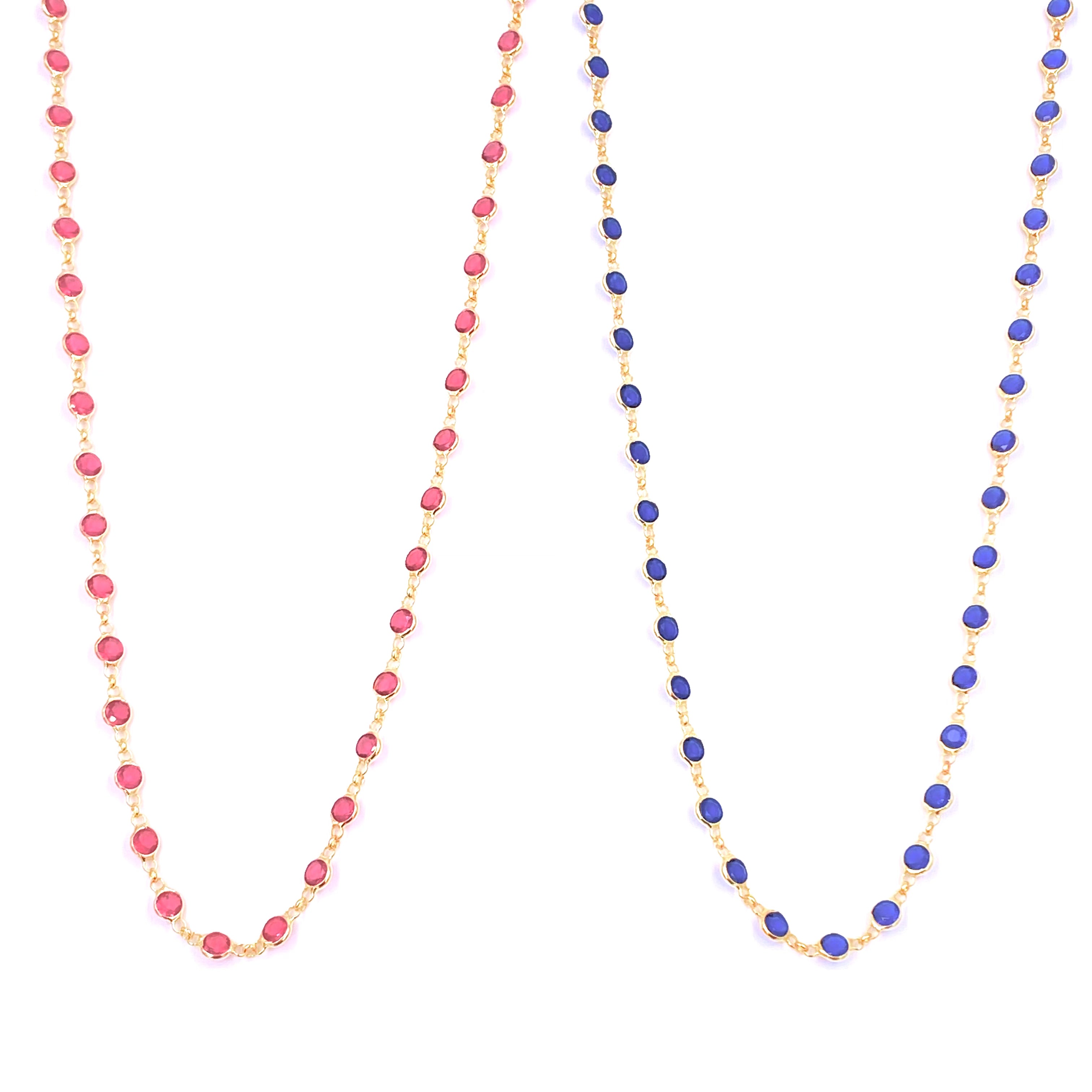 Ashley Gold Sterling Silver Gold Plated CZ Bezel Necklace with Colorful Gemstones - Elegant Jewelry for Women, Perfect for Parties, Weddings & Special Occasions