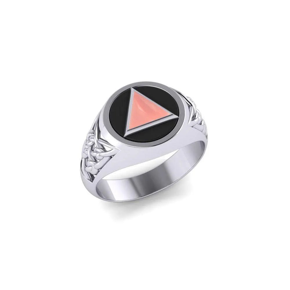 Celtic AA Recovery Silver Ring for Men & Women - Strength & Unity Symbol TR1020 - Perfect for Gifts, Weddings & Spiritual Healing