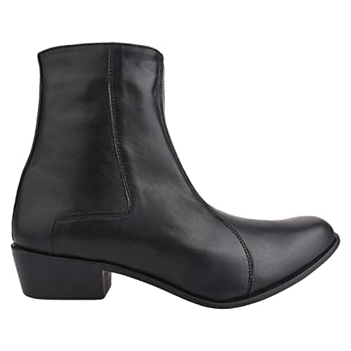 LIBERTYZENO Men's Plain & Snake Print Leather Dress Boots - High Ankle Retro Style for Formal & Casual Wear - Perfect Easter Gift for Him