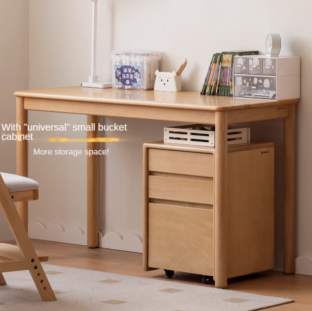Solid Wood Kids Writing Desk - Beech & Oak Study Table for Children - Perfect for Homework, Drawing & Crafting in Bedroom or Study Room
