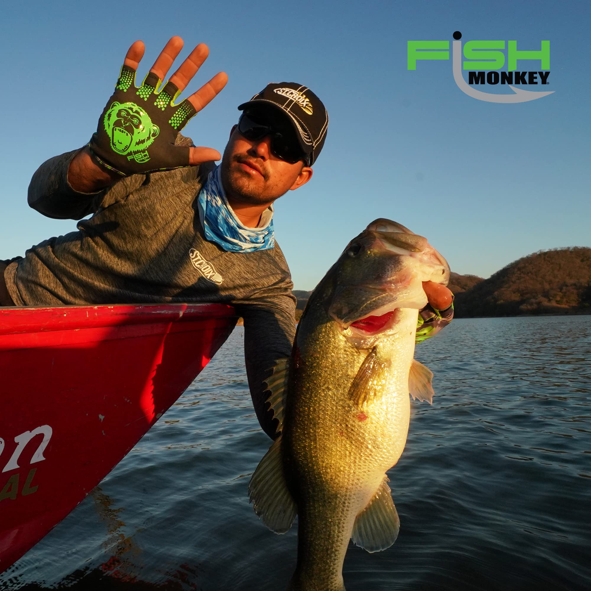 Fish Monkey FM18 Stubby Gloves - Durable Fishing Gloves for Saltwater & Freshwater - Non-Slip Grip, Cut-Resistant, UV Protection - Perfect for Kayak Fishing, Ice Fishing & Offshore Angling