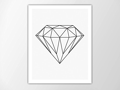 Geometric Diamond Print Wall Art - Minimalist Modern Abstract Home Decor - Perfect for Living Room, Bedroom & Office Decoration