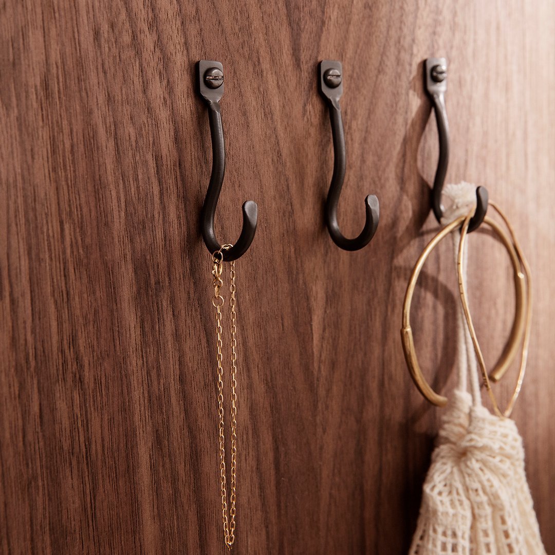 3-Pack Curved Hooks for Hanging Plants, Towels, and Kitchen Utensils - Heavy Duty Wall Hooks for Home & Office Organization