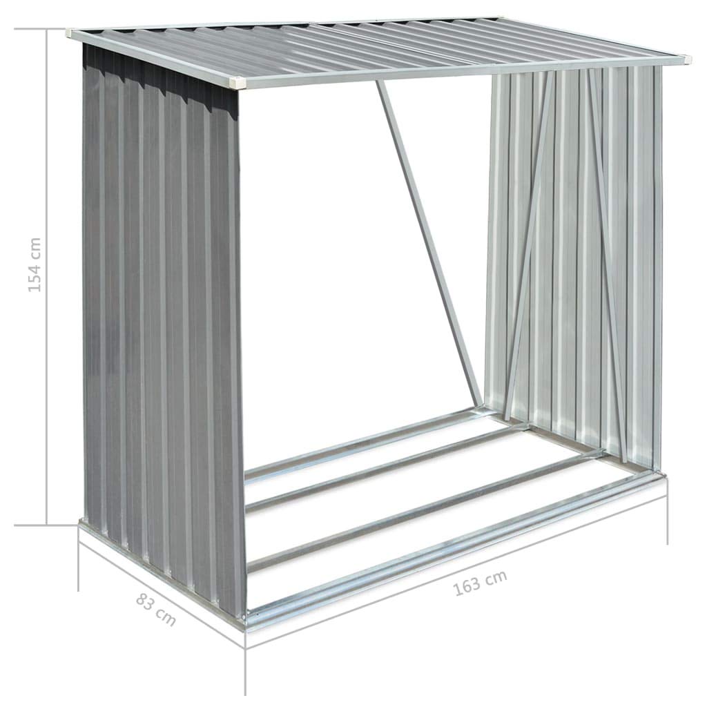 Festnight Galvanized Steel Firewood Storage Shed - 64.2