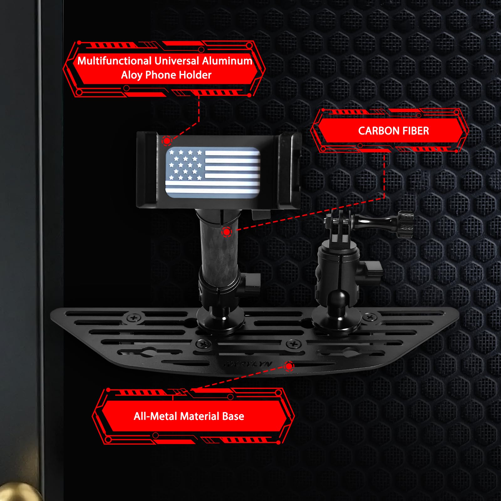 2014-2021 Toyota Tundra Universal Metal Dash Phone Mount Holder - Car Dashboard Cell Phone Stand for iPhone Samsung - Perfect for GPS Navigation & Hands-Free Driving