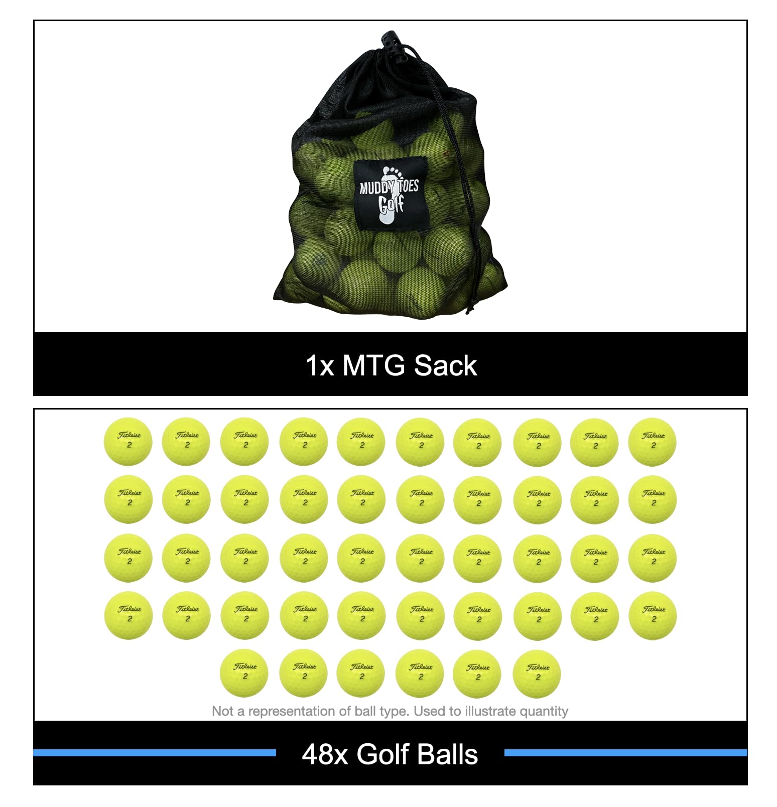 Premium Recycled Titleist Pro V1 Golf Balls - 48 Pack Mixed Yellow - Good Condition Ready to Play (RTP) - Perfect for Practice, Driving Range & Casual Golf Games