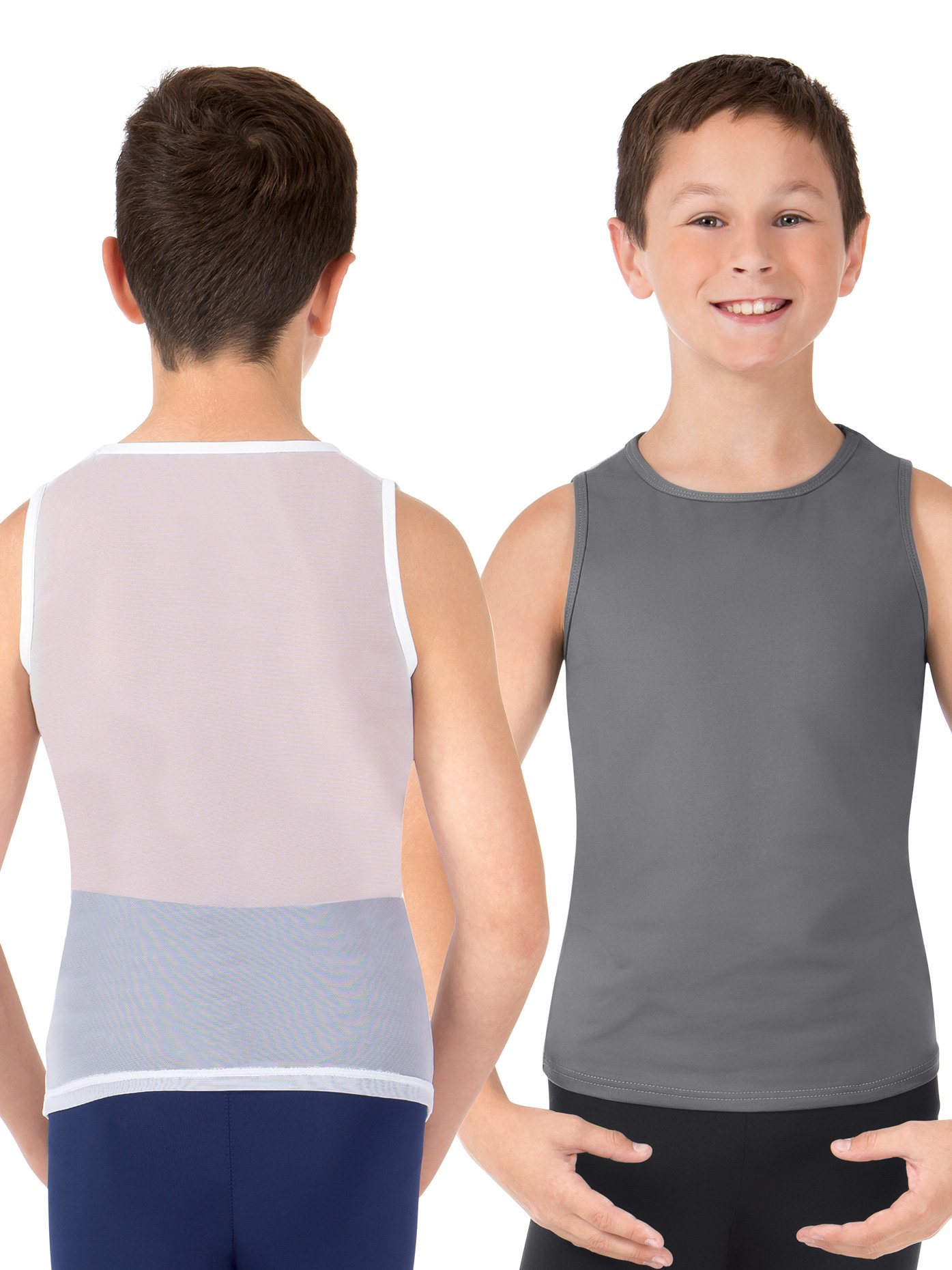 Boys Misha Mesh Back Tank Dance Top ME811C - Breathable Comfort for Dance & Performance - Perfect for Ballet, Jazz, and Hip Hop Classes