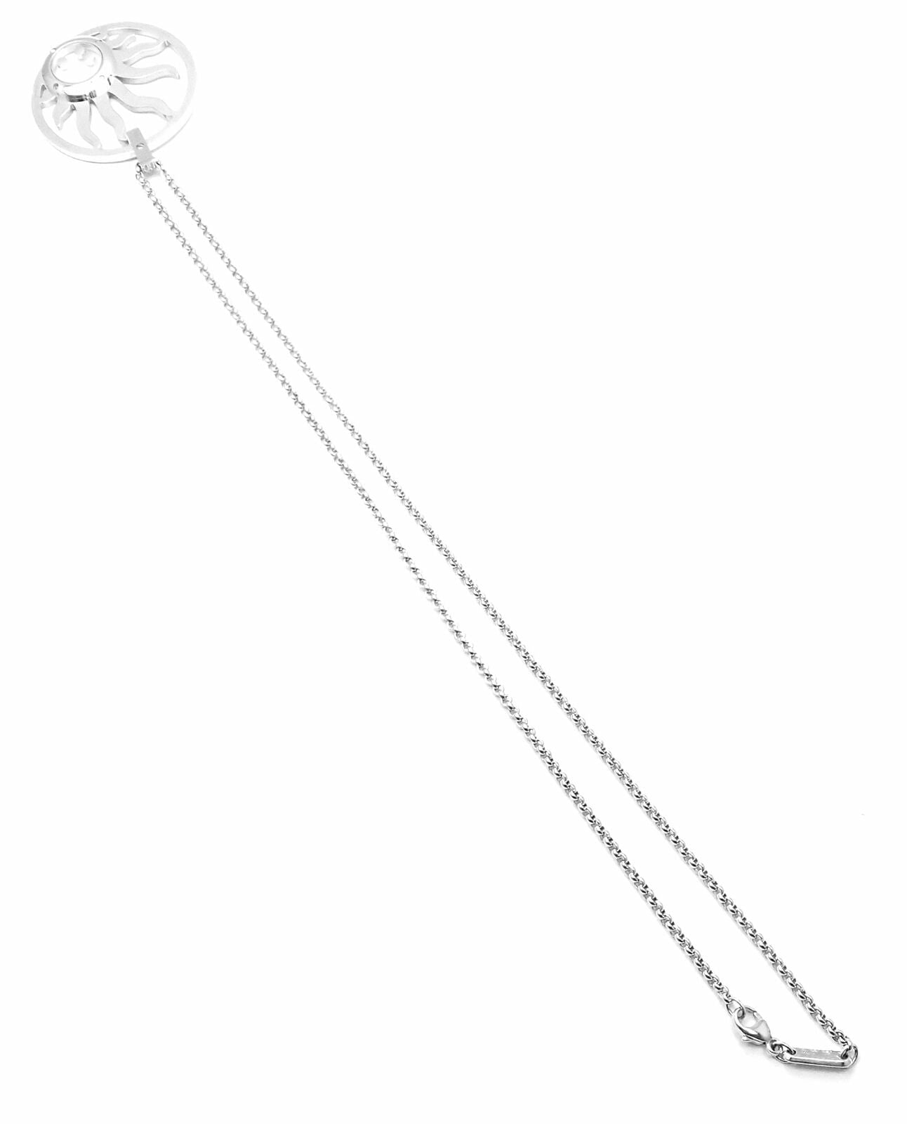 Authentic Chopard Happy Diamond Sun 18K White Gold Pendant Necklace for Women - Luxury Diamond Jewelry Gift for Anniversary, Birthday & Special Occasions