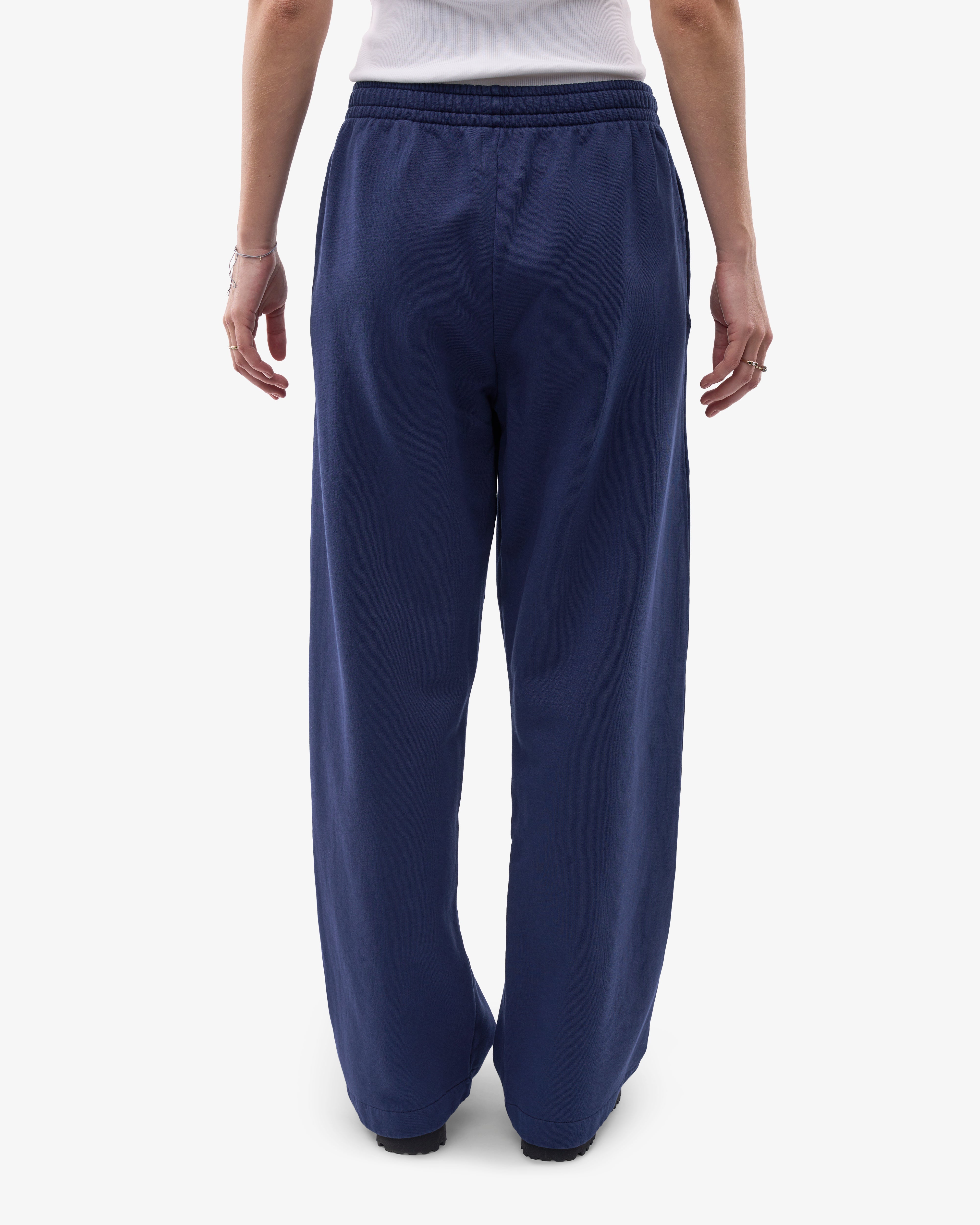 Organic Straight Leg Sweatpants for Women - Soft Comfortable Lounge Pants - Marine Blue Casual Joggers - Perfect for Yoga, Running & Home Relaxation
