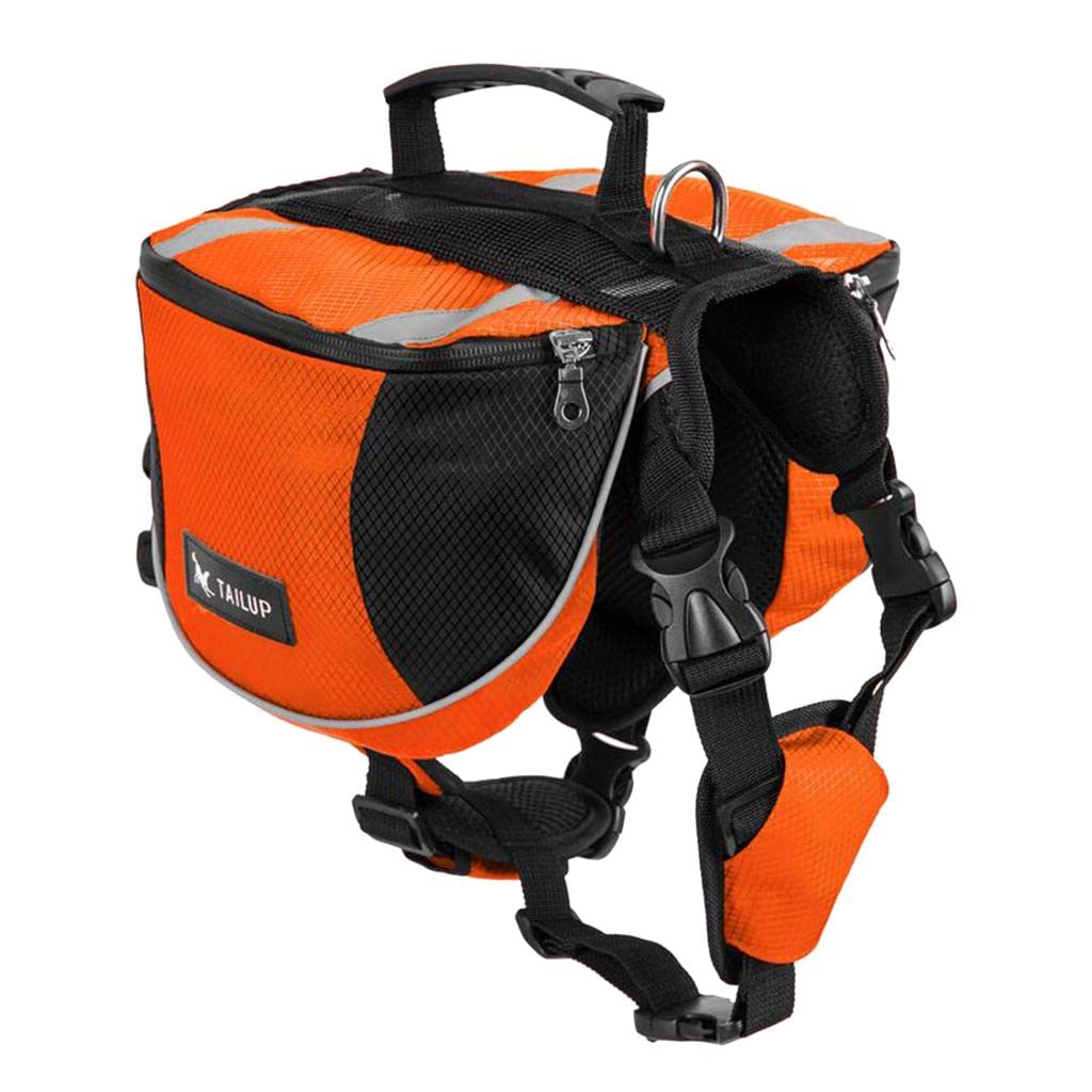 Meri Shopp Pet Dog Saddle Backpack Carrier - Adjustable Travel Harness for Small Dogs & Puppies, Orange - Perfect for Hiking, Camping & Outdoor Adventures