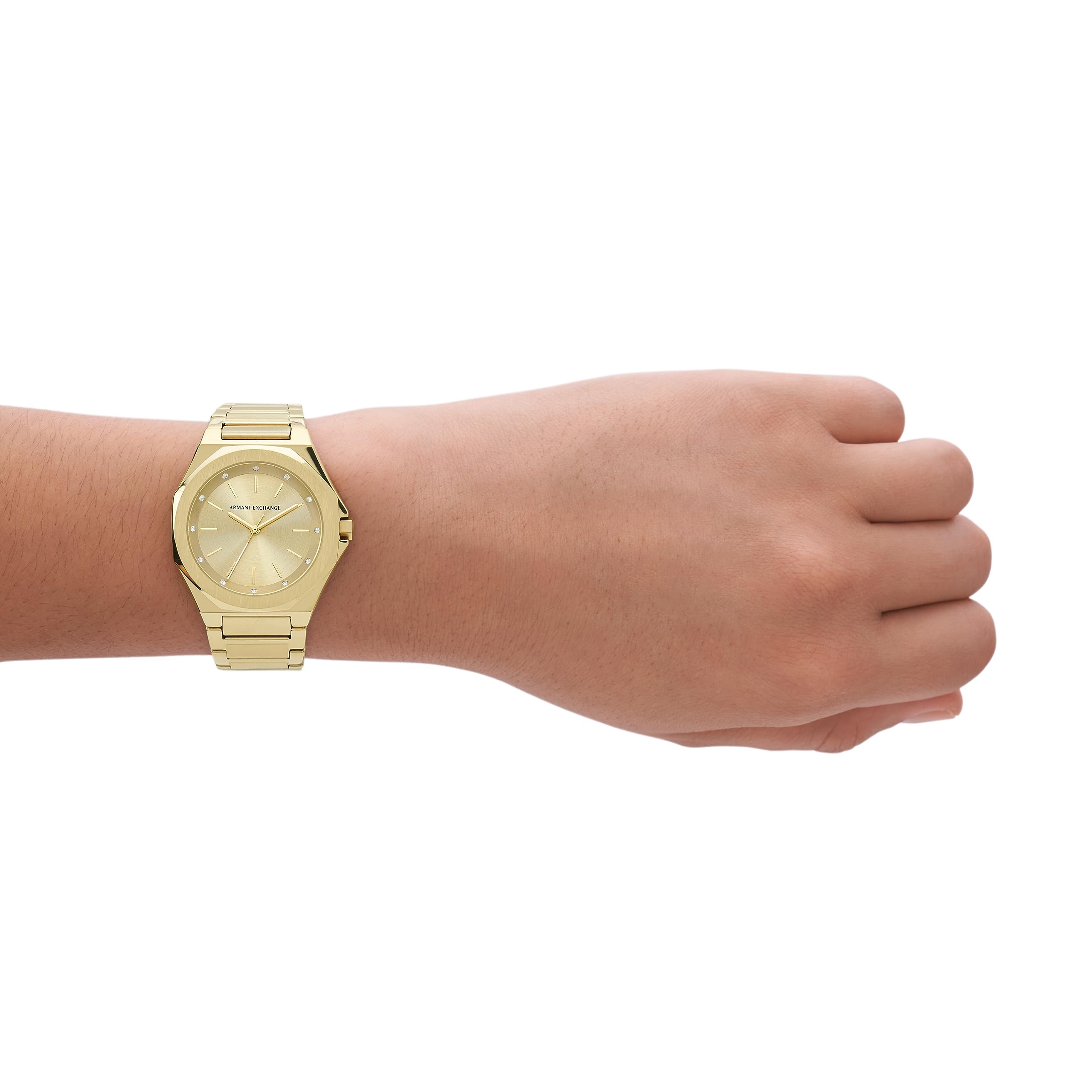 Armani Exchange Women's Octagonal Three-Hand Watch - Stainless Steel or Silicone Band | Fashionable & Elegant Timepiece for Everyday Wear, Office & Special Occasions