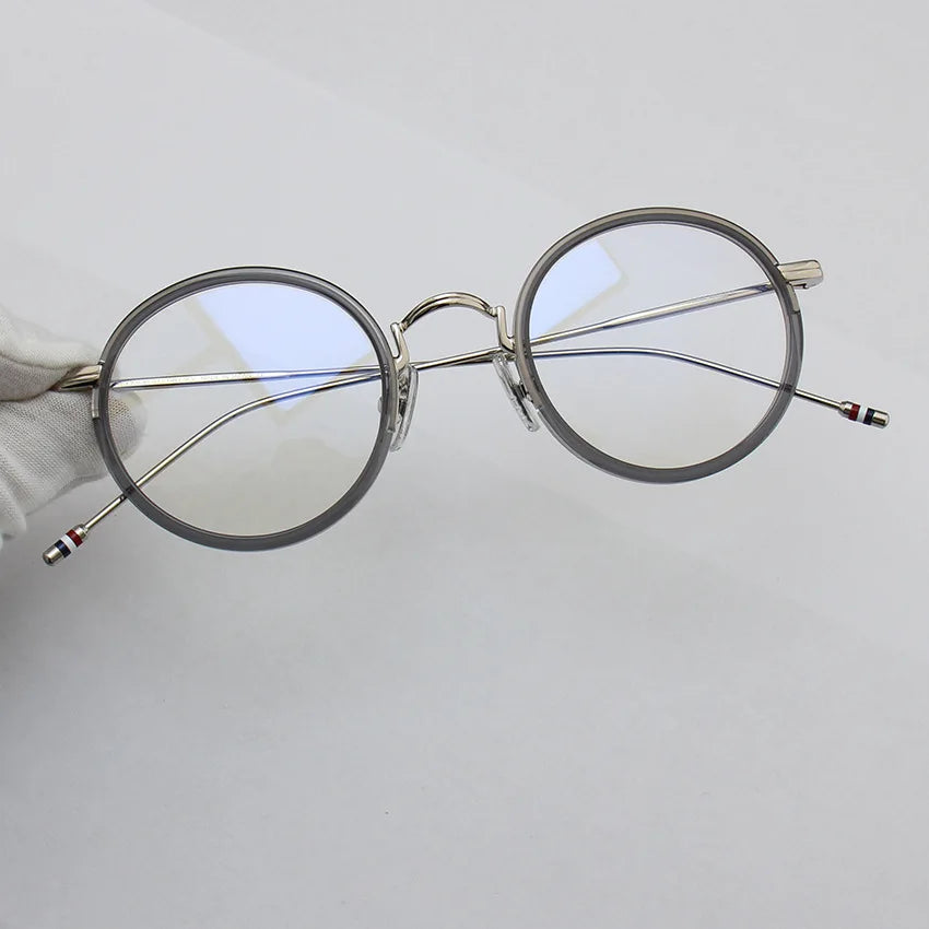 Stylish Black Unisex Acetate & Alloy Round Eyeglasses Frame X906 - Perfect for Reading, Work, and Fashion Accessories