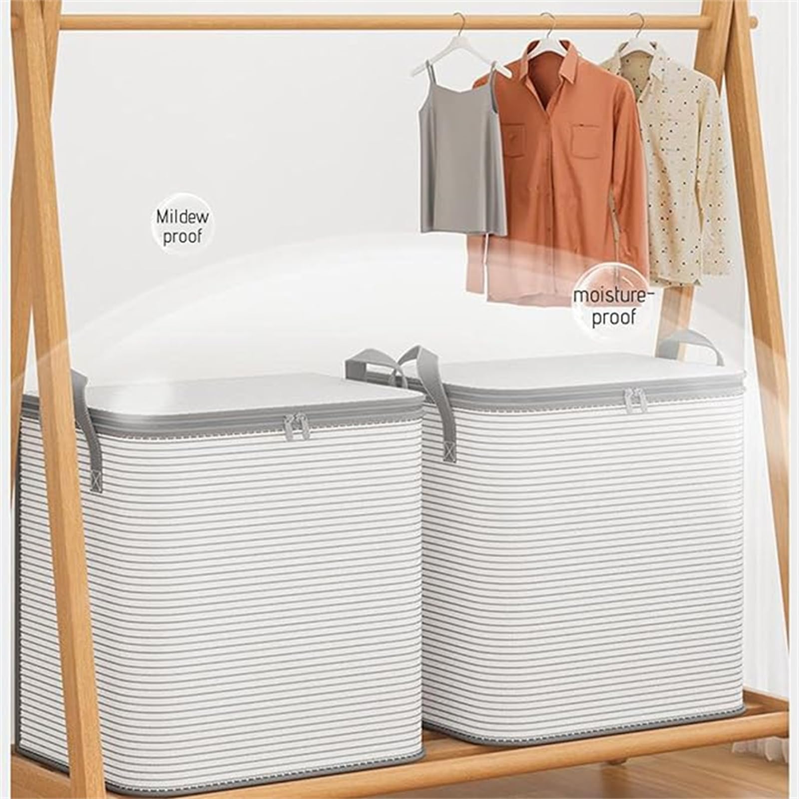 Extra Large Foldable Storage Bins - Heavy Duty Closet Organizers with Reinforced Handles & Lids for Space Saving - Ideal for Clothes & Home Organization