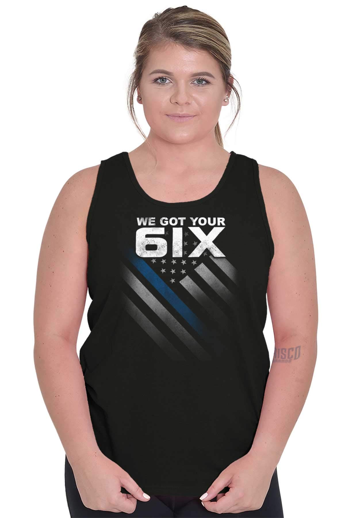 Brisco Brands Patriotic Blue Line USA Flag Tank Top for Men & Women - Support Law Enforcement with Stylish Casual Wear for Everyday & Outdoor Activities