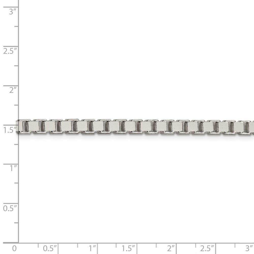Sterling Silver 4.5mm Black Bow Box Chain Necklace for Women