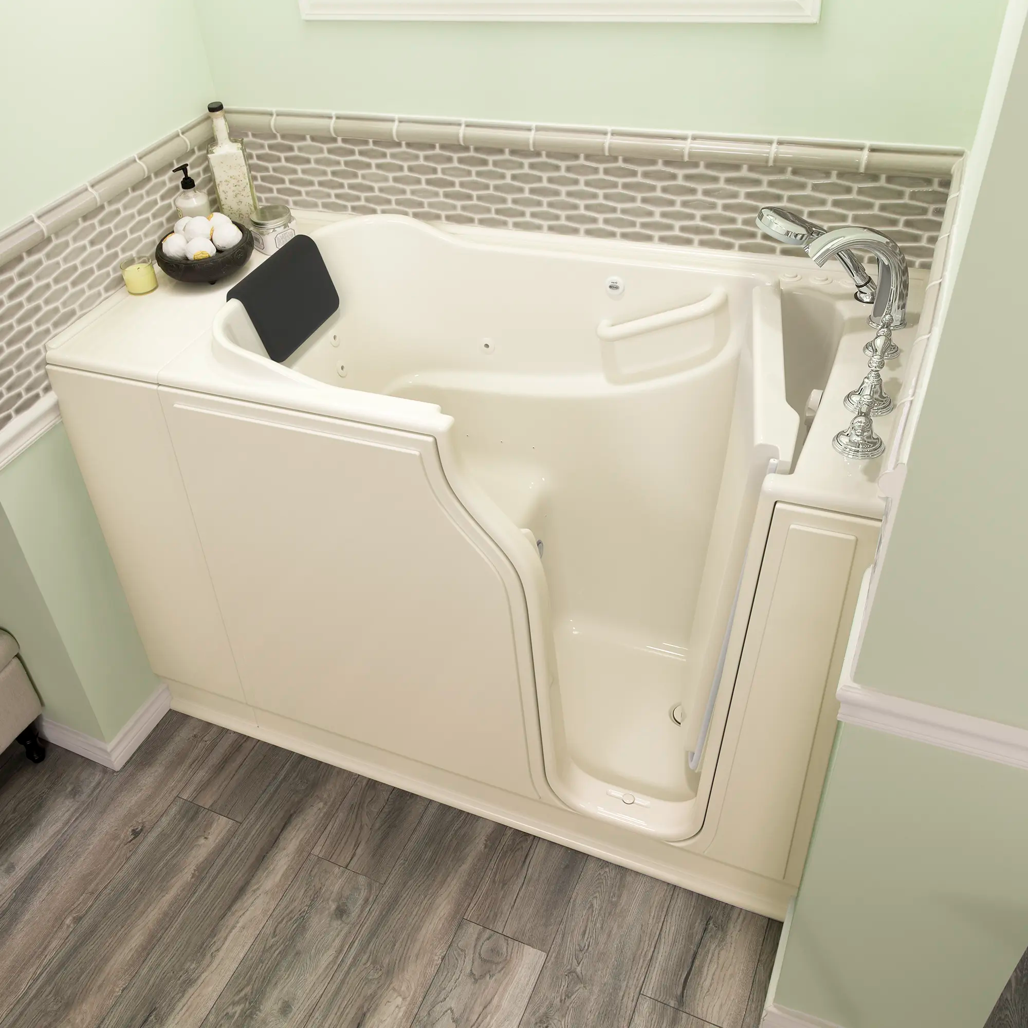 Premium 30 x 52 Inch Walk-in Bathtub with Air Spa & Whirlpool System - Right Hand Drain & Faucet - Gelcoat Finish for Ultimate Relaxation - Ideal for Elderly & Mobility Needs