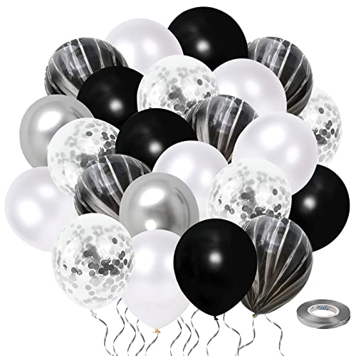 Black and Silver Balloons-50pcs