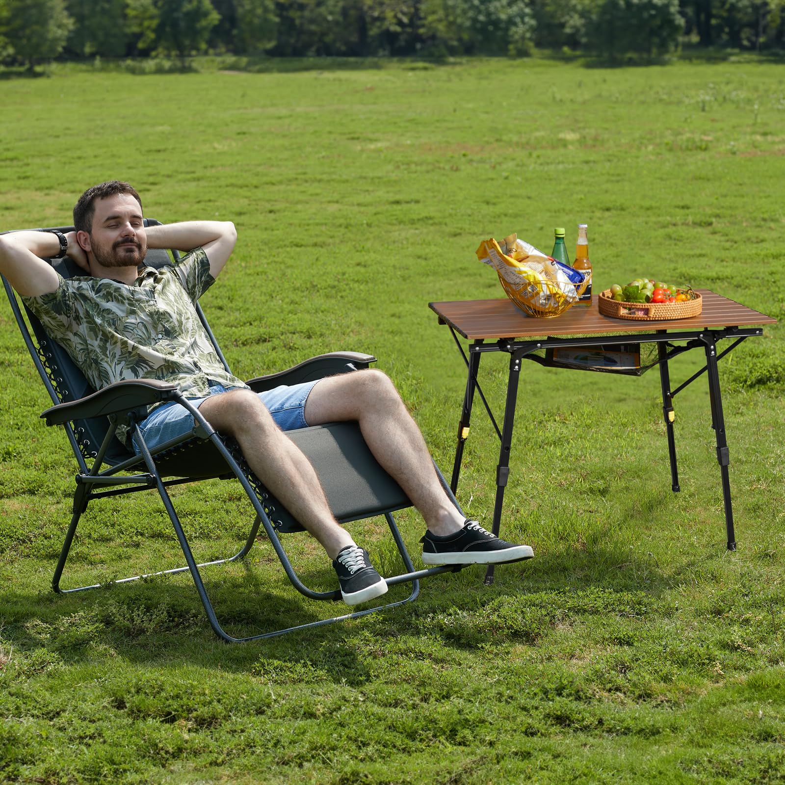 Ultra Lightweight Portable Folding Camping Table - Adjustable 4-Leg Aluminum Roll-Up Design with Carry Bag for Outdoor Adventures, Backyard BBQs, Picnics & Travel | Perfect for Camping, Hiking, Beach Trips & Tailgating