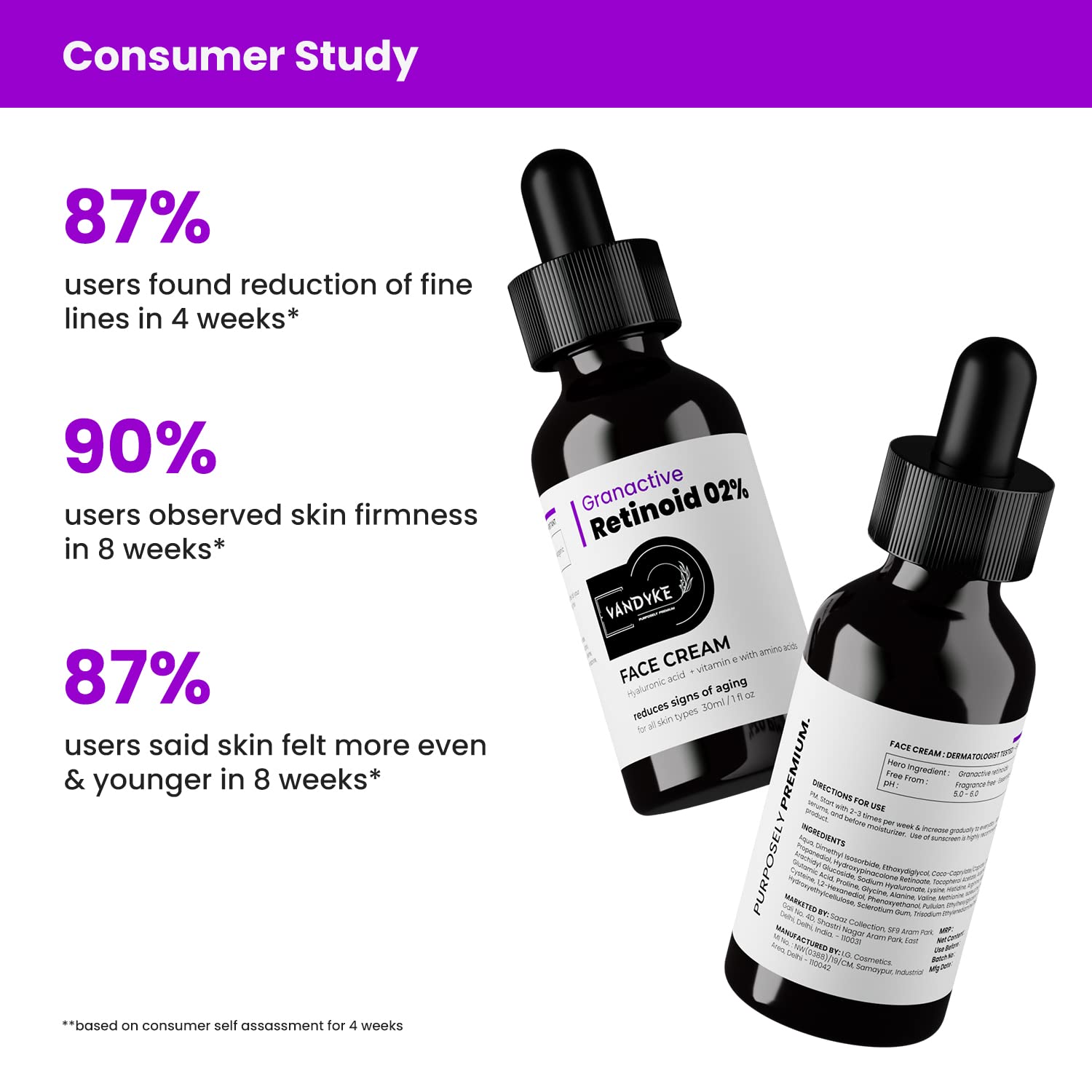 Vandyke 2% Granactive Retinoid Anti-Aging Face Serum for Fine Lines & Wrinkles - 30ml - Brightening & Hydrating Facial Treatment for Daily Skincare Routine