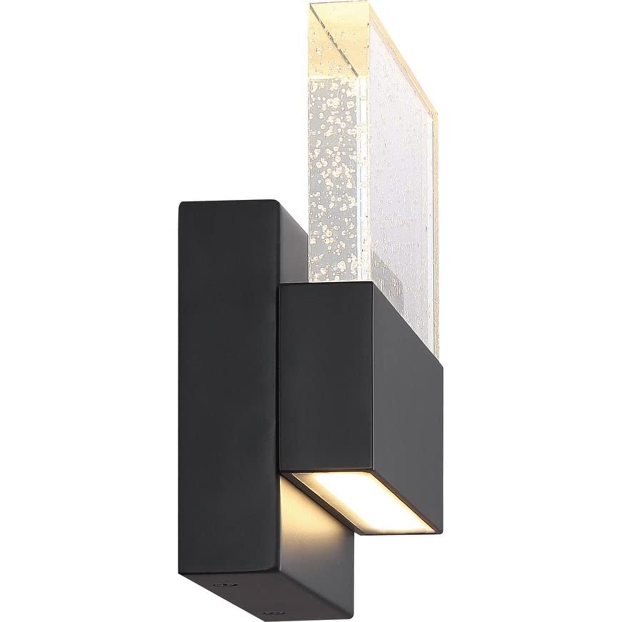 Nuvo Matte Black Finish with Seeded Glass - Elegant Home Decor for Kitchen, Bathroom & Living Room