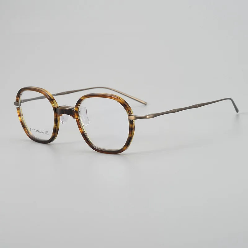 Stylish Unisex Titanium Acetate Eyeglasses - Oval & Square Full Rim Frame 71311 | Lightweight Durable Glasses for Work, Reading & Fashion