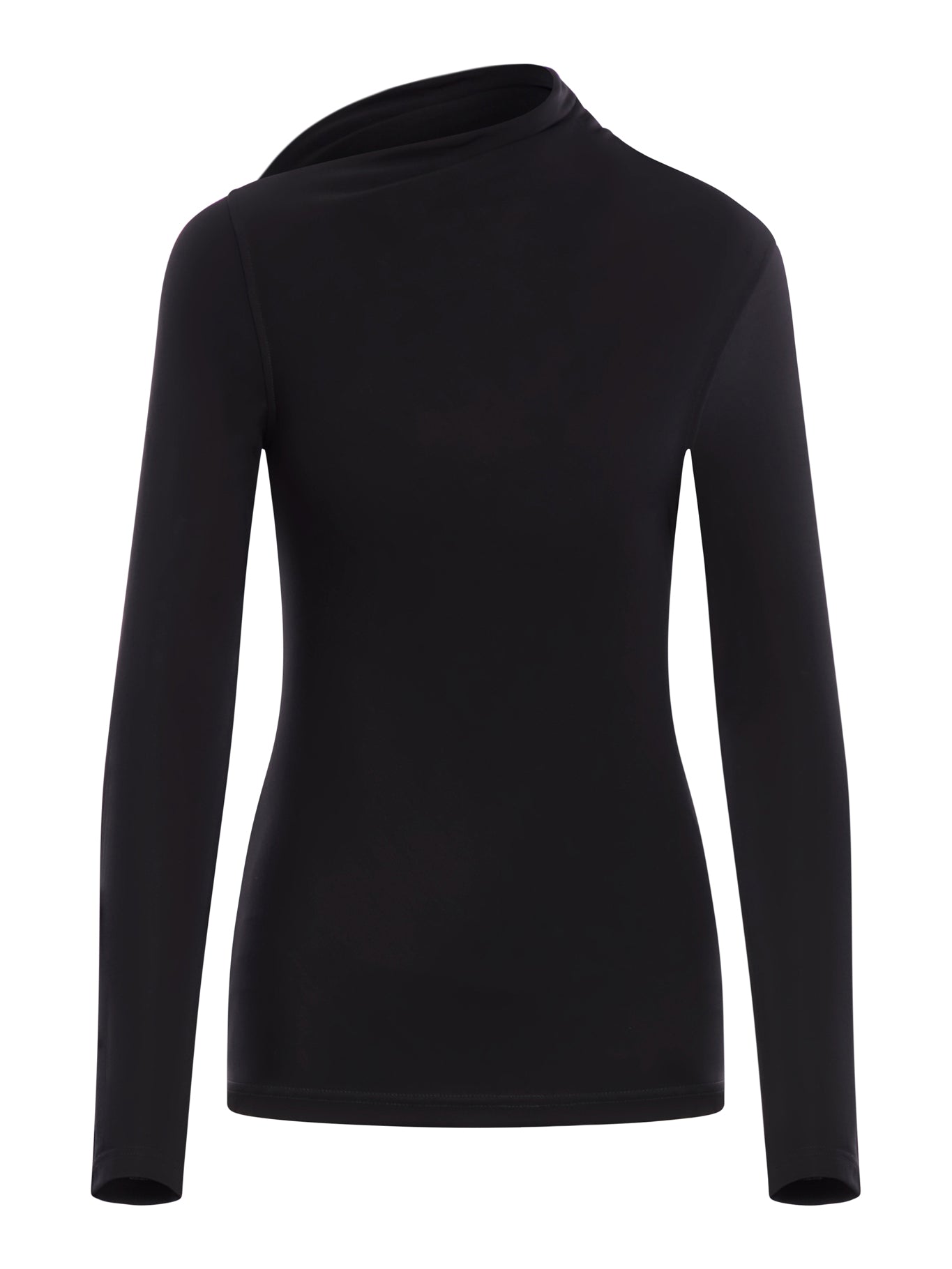 Asymmetric Stretch Jersey Top for Women - Trendy Off-Shoulder Blouse for Casual Outings & Date Nights