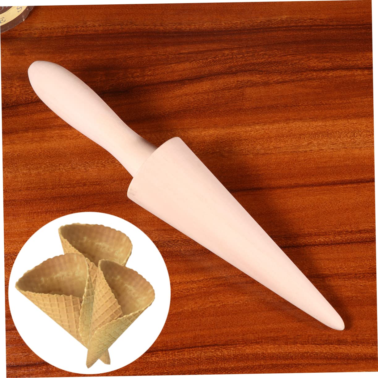 Zerodeko Large Egg Cone Roller Waffle Cone Maker - Washable Stainless Steel Ice Cream Cone Mold for Homemade Desserts - Perfect for Parties, Ice Cream Shops & Family Treats